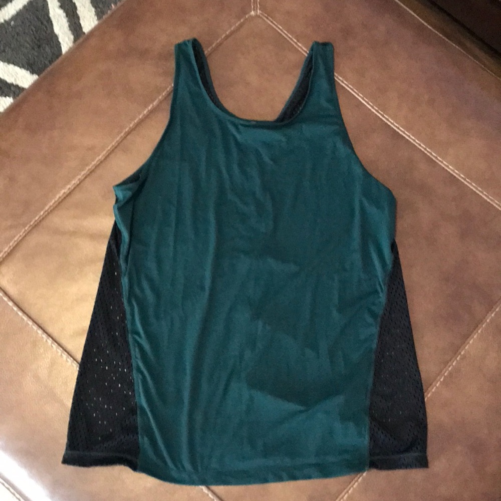 Black and green workout tank